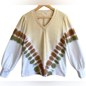 ANTHROPOLOGIE V-neck Full Sleeve Tie-dye Lightweight Sweatshirt Size S